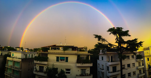 sunset roma rain rainbow italia tramonto doublerainbow pioggia arcobaleno complete lazio completo arcobalenodoppio