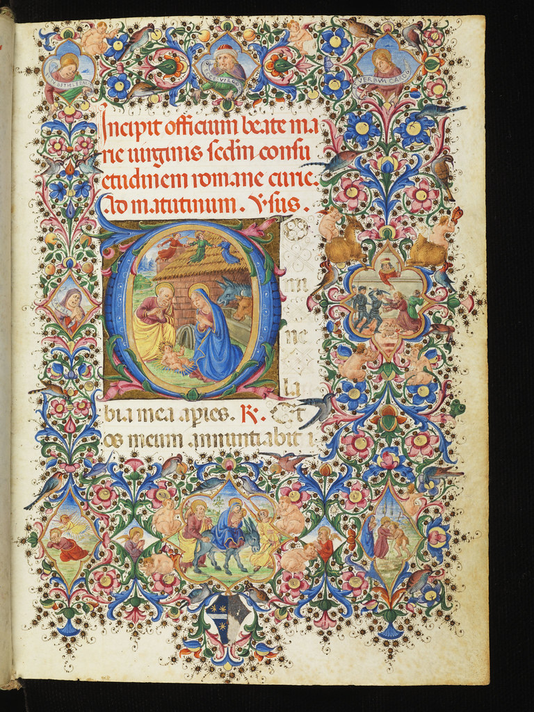 Christmas scene in a 15th century manuscript