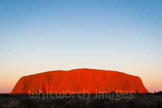 Uluru glowing at sunset