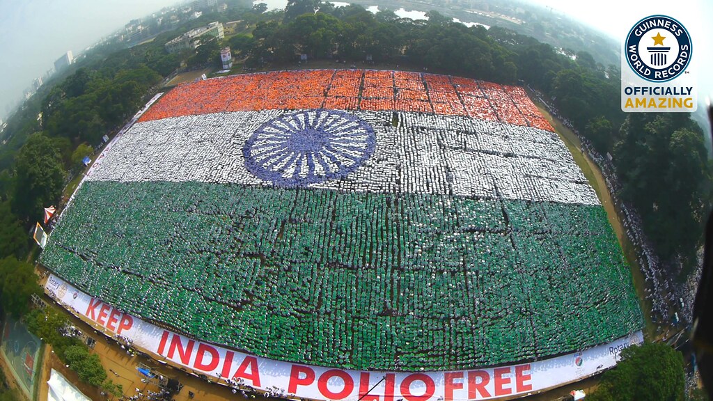 Largest human national flag - India, December 2014