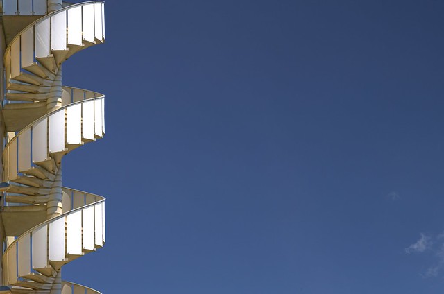 Spiral Stairs on Blue Sky