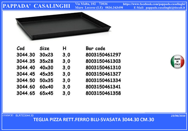 Teglia Pizza Rett.ferro Blu-svasata 3044.30 Cm.30 [BLRTE30…