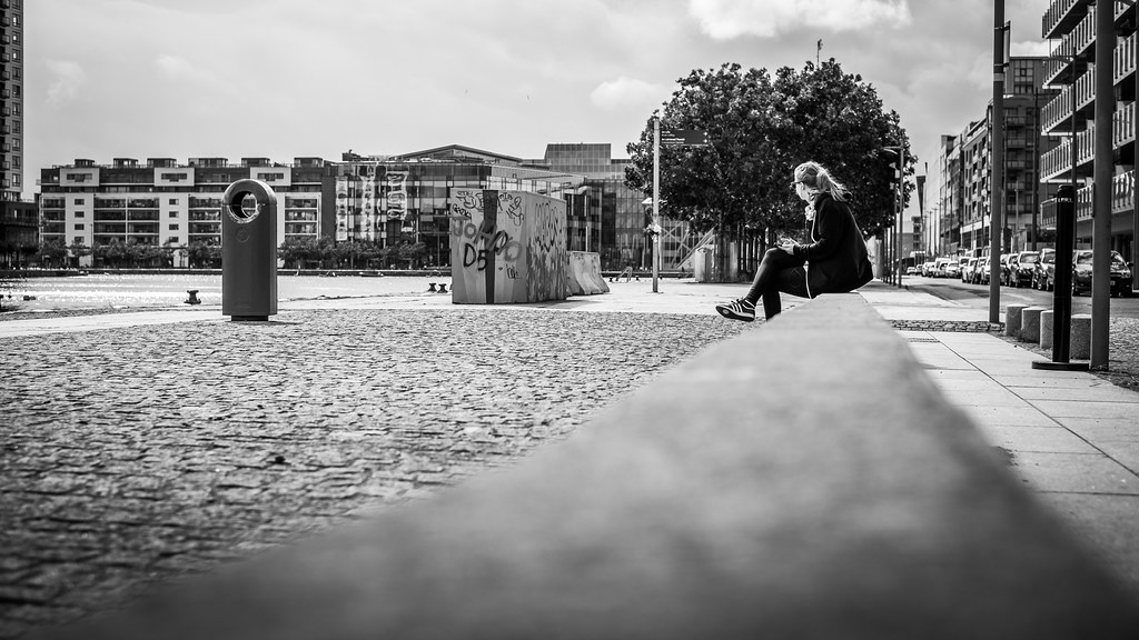 Relax in the city - Dublin, Ireland - Black and white street photography