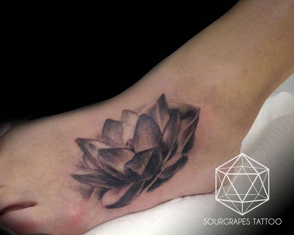 Lotus Flower Realistic Black and Grey Tattoo | A collection … | Flickr