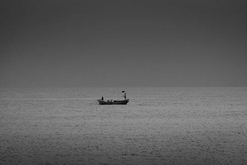 sunset sea summer silhouette boat fishing