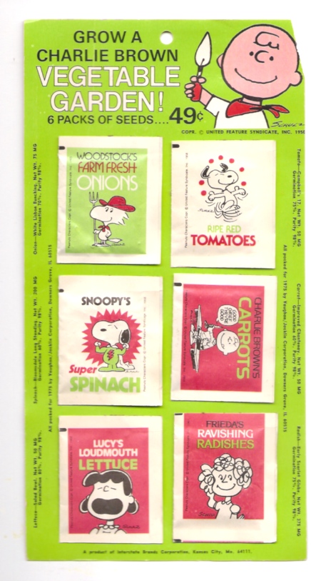 1975 Charlie Brown Peanuts Vegetable Garden Seeds Interstate Brands Corporation Schulz