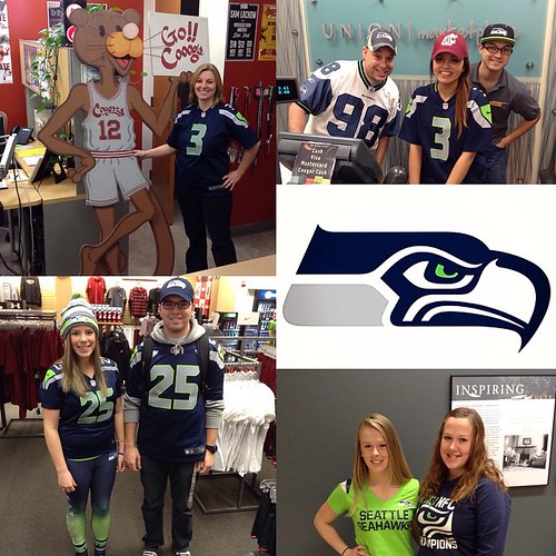 Happy #BlueFriday! @wsupullman students are excited for the Green Bay @Packers versus @Seahawks game on Sunday! #GoHawks