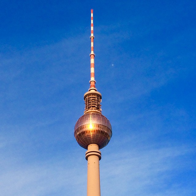 Fernsehturm in Berlin in the sunset
