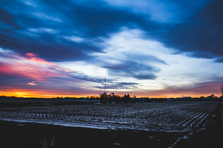 Sunrise over the fields of Caldwell.