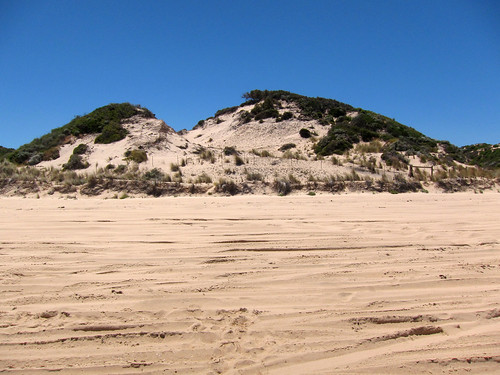 blue white sand dunes tracks myalupbeach