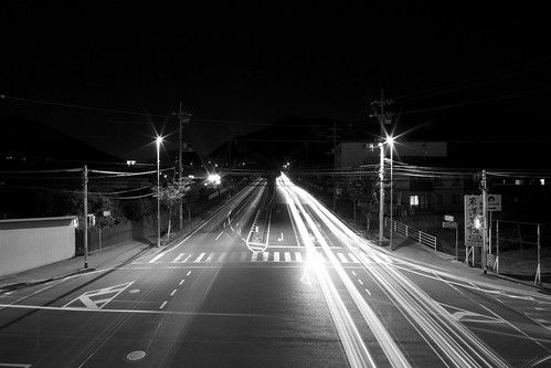 street longexposure white black car sign japan night canon lights blackwhite trails crossroads 5dmkiii carstrails