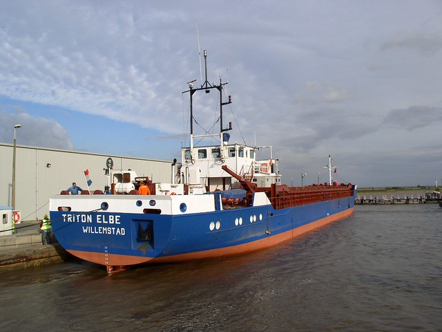 Triton Elbe of Willemstad at Goole Docks, East Yorkshire.