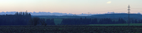 morning sunset panorama mountains alps early
