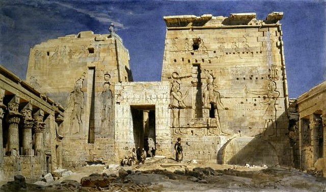 Carl Friedrich Heinrich Werner: Vista del Templo de Isis en Filé (1865);