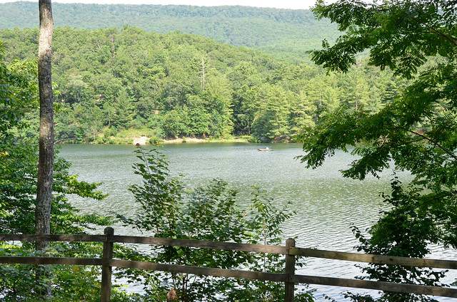 Some of the prettiest trails lead you around the lake's edge at Douthat State Park, Va