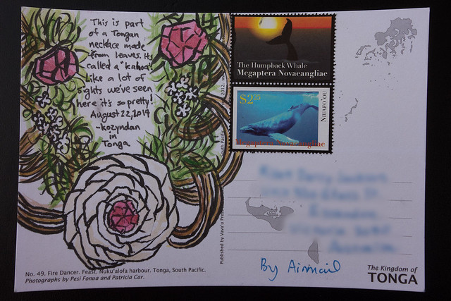 Postcard sent from Tonga