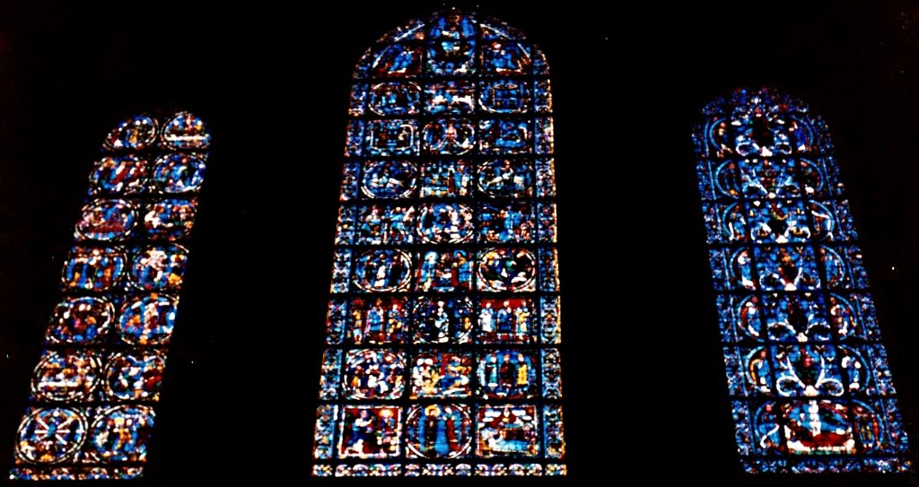 Front windows of Chartres Cathedral