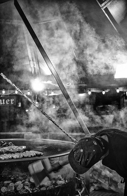 Sausages at the Christmas market.