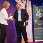 James Tait Black Prizes | Host Sally Magnusson presents the James Tait Black Prize for Biography to James Benson for The Valley © Alan McCredie