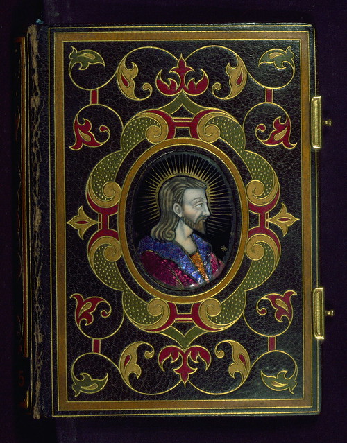 Prayer Book (fragment), Binding by Léon Gruel with enamel plaque of Christ, Walters Manuscript W.425, Upper board outside