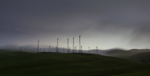 fog night moonlight windfarm windpower geminids nightlandscape windturbines robertmilton 5dmk3