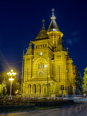 Timișoara Orthodox Cathedral at night