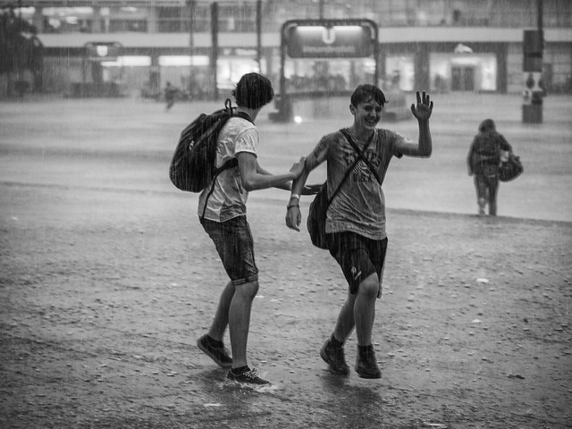 Two Kids in Rain