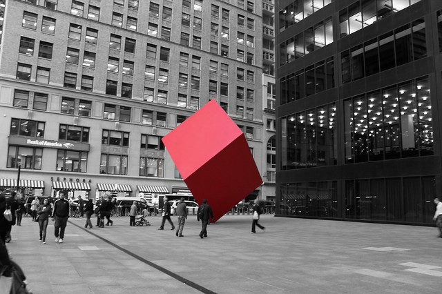 Manhattan's Red Cube (New York City, NY, U.S.A.)