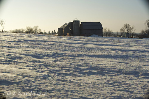 winter snow barn sunrise farm