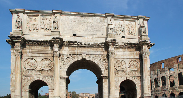 Arch of Constantine and Collosseum Rome