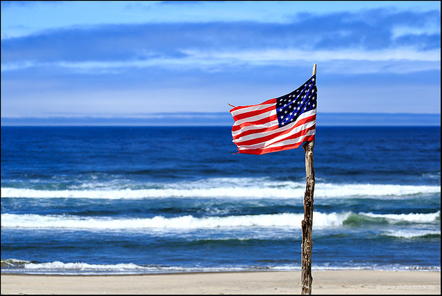 USA Flag Rockaway Beach