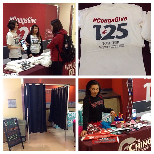 Head to the @compton_union for a free #CougsGive125 T-shirt and take pictures with your friends in the photo booth! www.cougsgive.wsu.edu #WSU125 #GoCougs