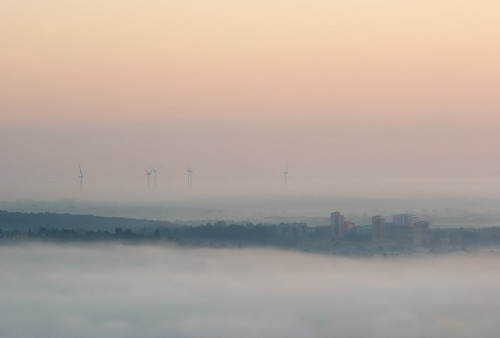 sunrise landscape foggy polska przemyśl województwopodkarpackie