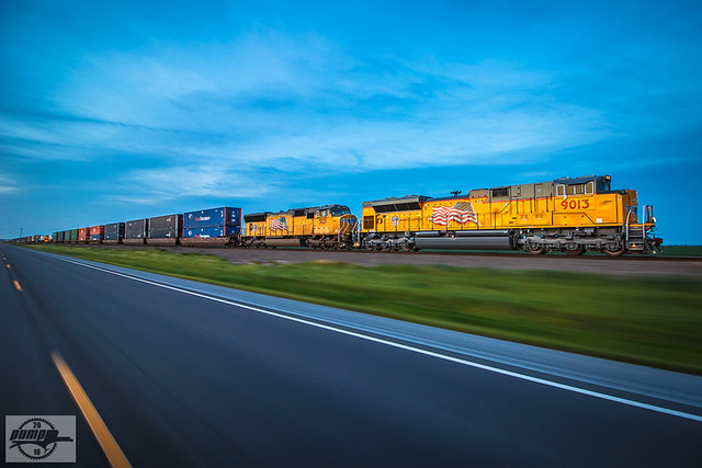 Southbound UP Intermodal Train at Bernie, MO