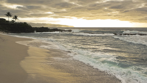ocean sunset beach hawaii oahu northshore