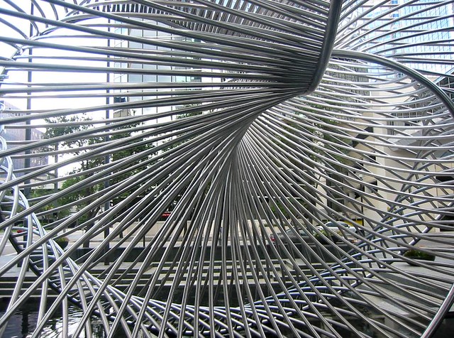 Charles O. Perry 'Solstice' 1985, Pipe Art Sculpture, Bank of America, Tampa, Florida