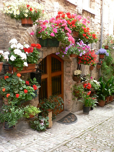 A flowery doorway in Spello | paige_eliz | Flickr