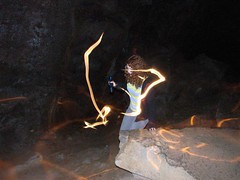 sister in lava cave