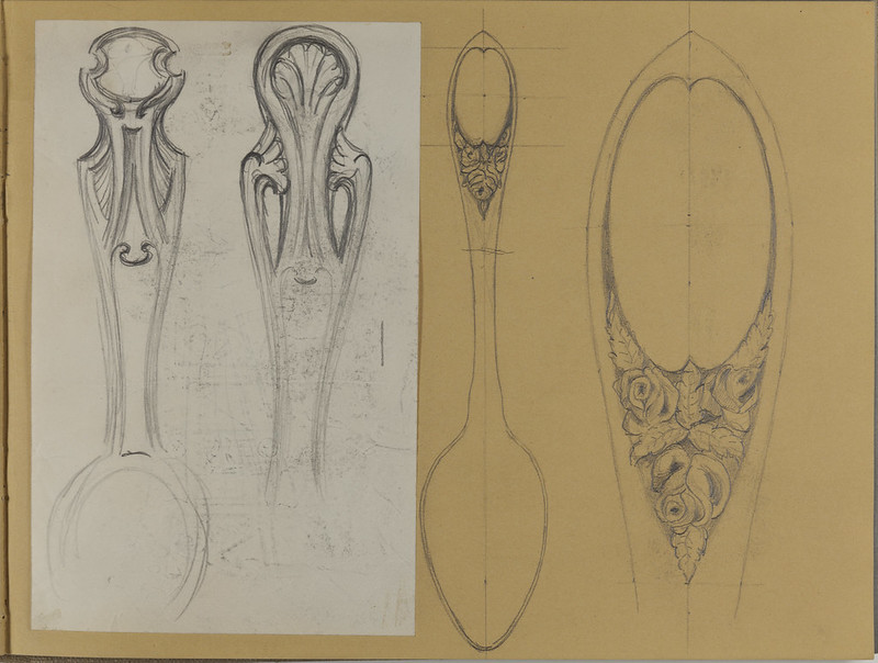 Johann Friedl's sketchbook: spoon sketches