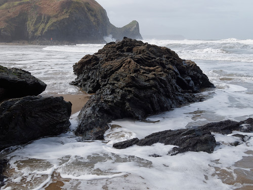 sea rock waves tide cliffs llangrannog 12by12