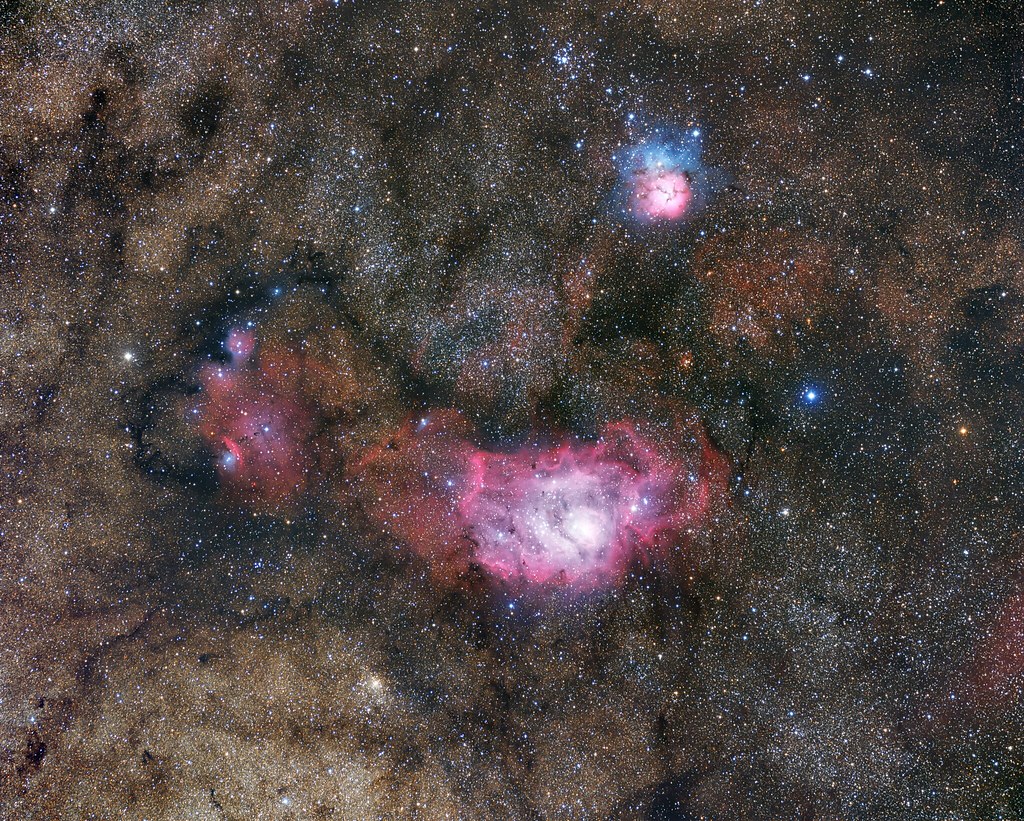 M8 and M20 - Lagoon and Trifid Nebulae | Cosmos