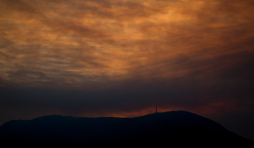 sunset sky cloud haze smoke tasmania hobart hazy mtwellington