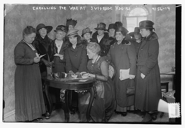 Enrolling for War at Suffrage H'dqr's. (LOC)