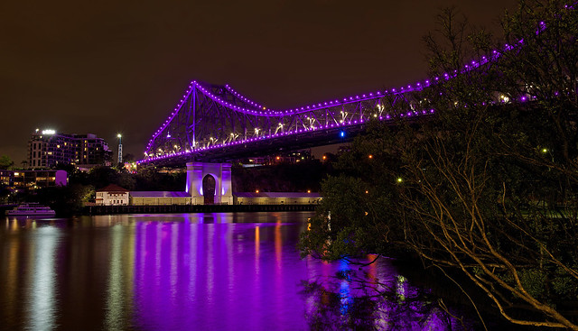 Story Bridge in purple