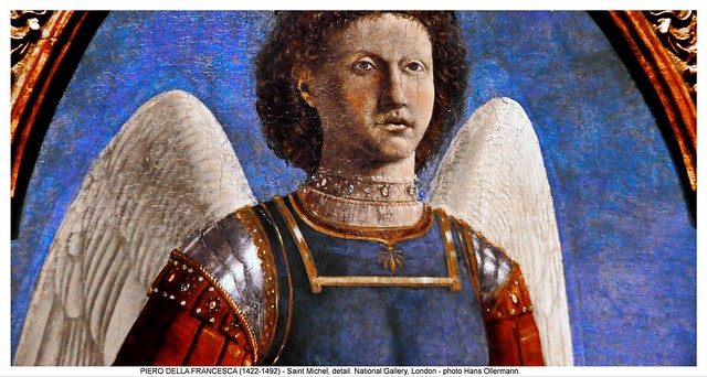 PIERO DELLA FRANCESCA (1422-1492) - Saint Michel, detail. National Gallery, London.