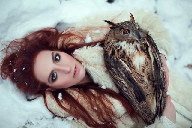 Shot with the angry owl, named Bagira