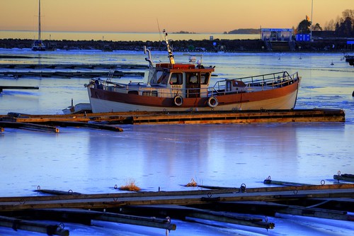 sunset ice marina canon suomi finland landscape eos march boat spring dock gulf stuck jetty sigma melt hdr 2015 photomatix 1200d