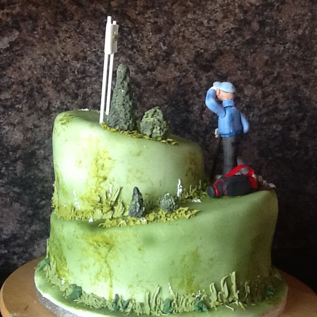 80th. Birthday Cake, golfing theme.
