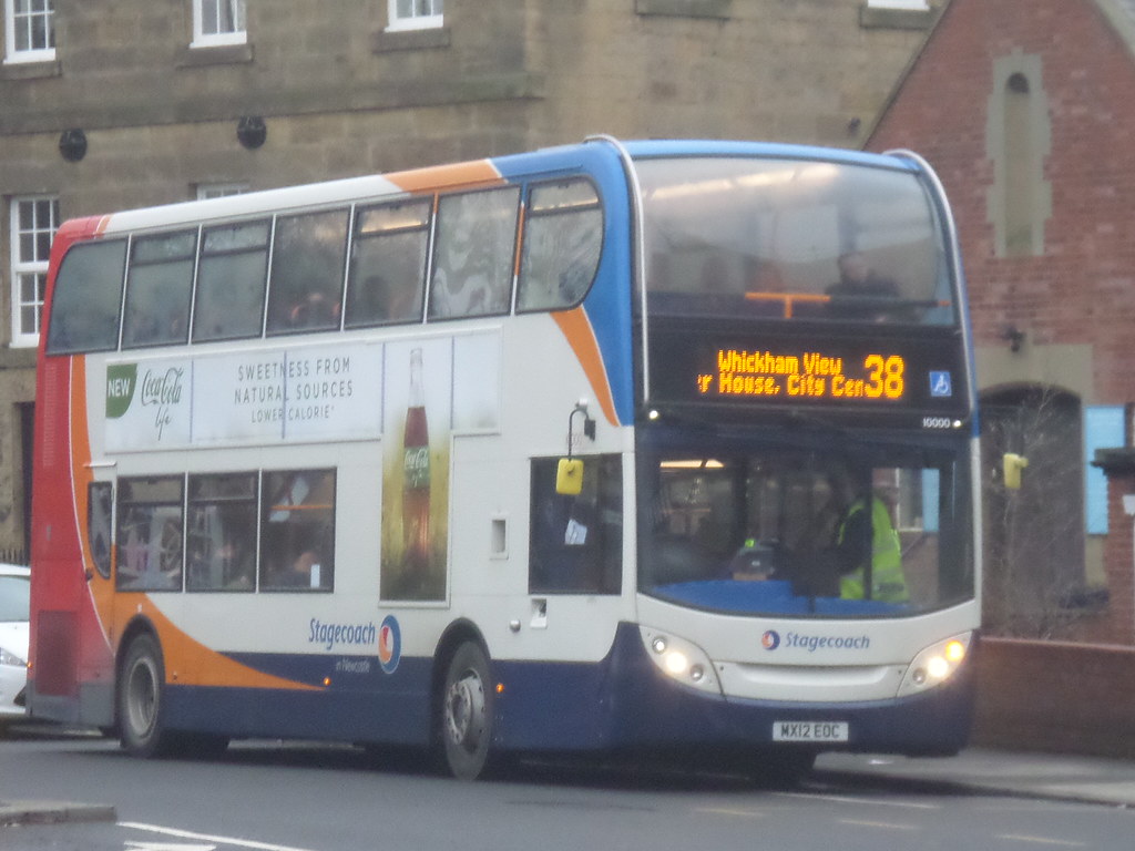 10000 MX12 EDC Stagecoach North East Enviro 400 on the 38 to Whickham View