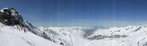 panorama snow mountains view valley valthorens lesmenuires meribelmottaret